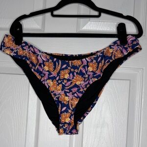 J. CREW NWT Curved-waist cheeky bikini‎ bottom floral block print Size XL